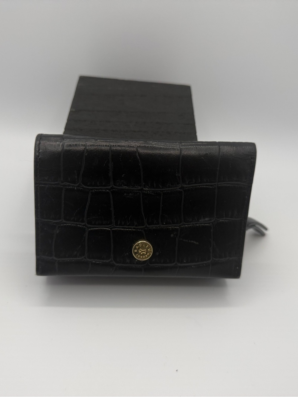 Radley London Black Croc Embossed Leather Wallet Gold Hardwa
